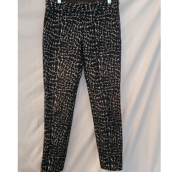 TOMORROWLAND Pants - Tomorrowland Collection Black White Abstract Print Slim Side Zip Pants Size 34